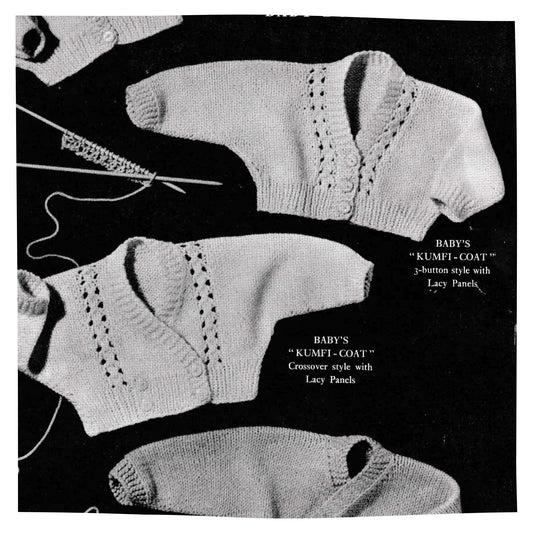 Kumfi Coat Baby Cardigans Vintage Knitting Pattern