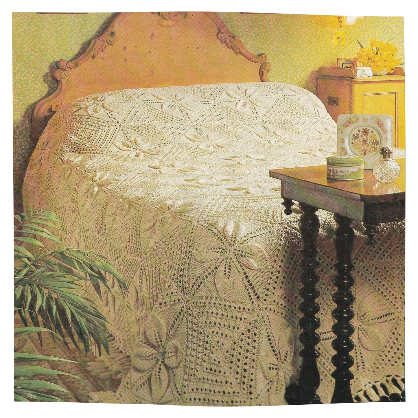 Cotton Bedspread Vintage Knitting Pattern