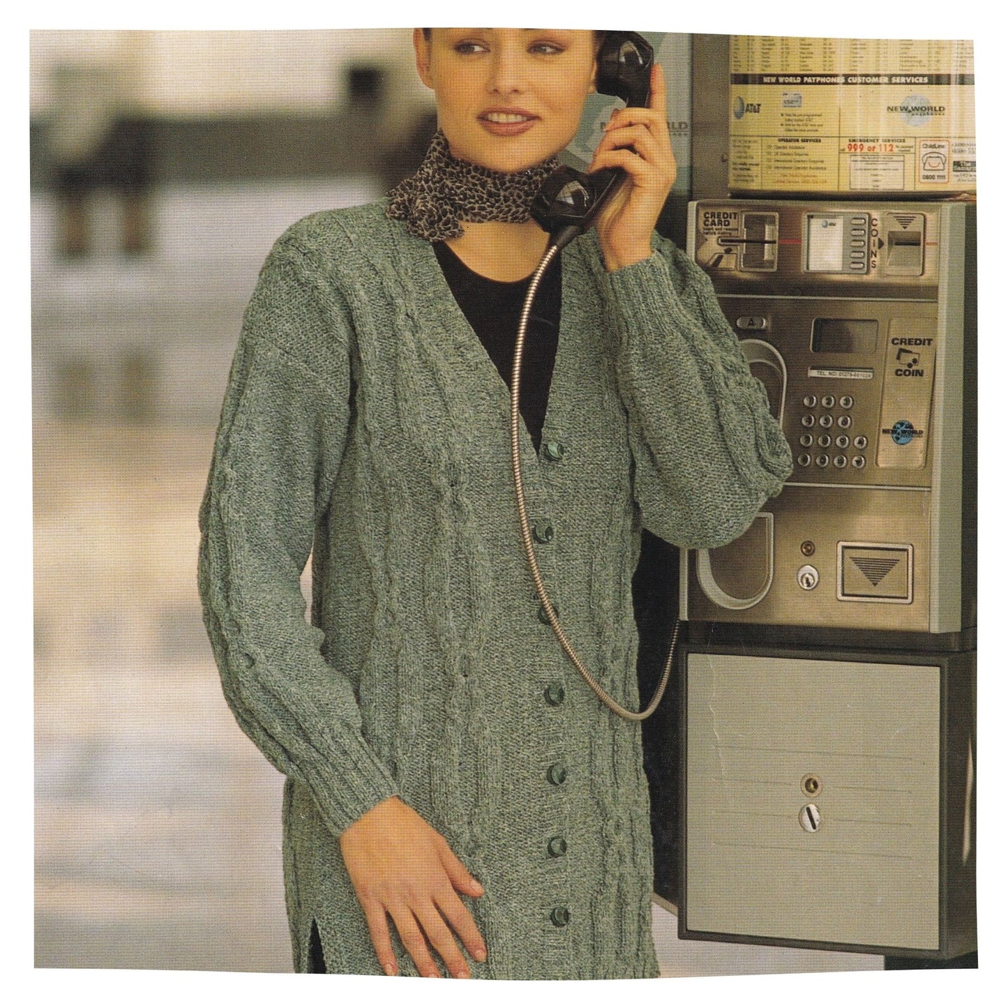 Ladies Long Cardigan with Cables Knitting Pattern