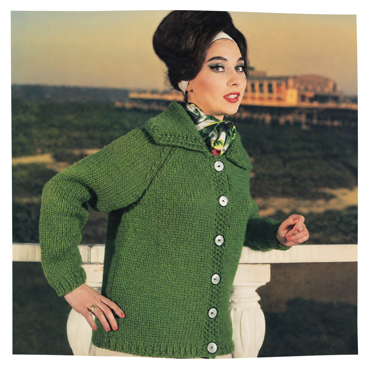 Women's Chunky Collared Jacket Knitting Pattern PDF