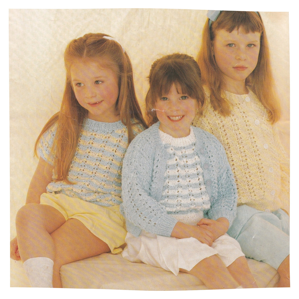 Girls Top and Cardigan Set Vintage Knitting Pattern