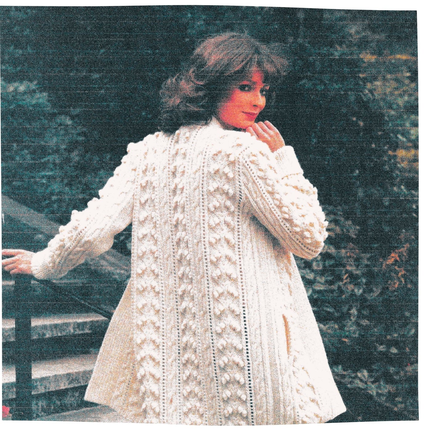 Ladies Long Aran Cardigan Vintage Knitting Pattern
