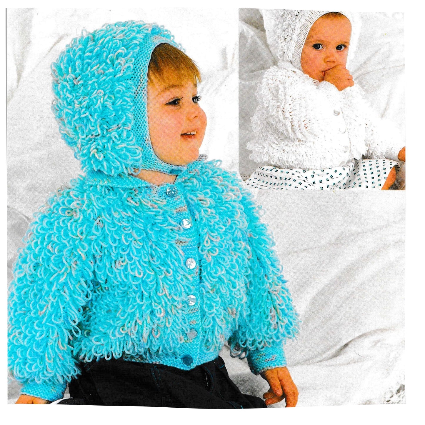 Loopy Jacket and Bonnet Set For Child Knitting Pattern