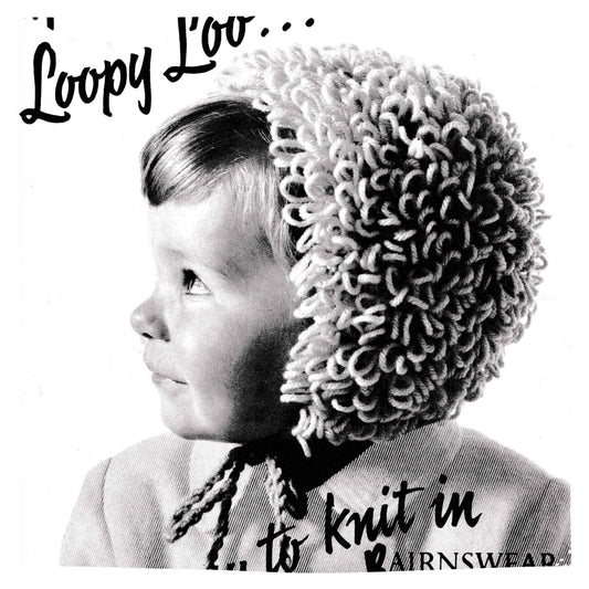 Baby Loopy Bonnet Hat Knitting Pattern (Vintage)