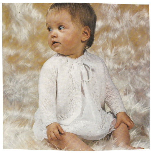 Lister Lee K1051 Vintage 3 Ply Baby Cardigan Knitting Pattern