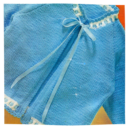 Baby Matinee Coat Knitting Pattern PDF – DK, 3 or 4 Ply