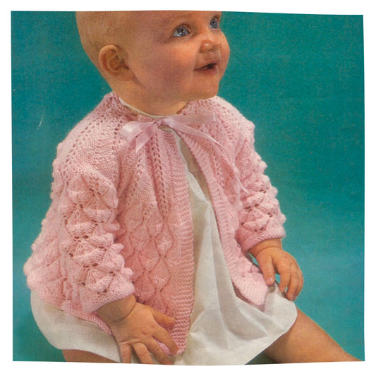 Baby Matinee Coat Knitting Pattern PDF – 3 or 4 Ply, 1 to 12 Months