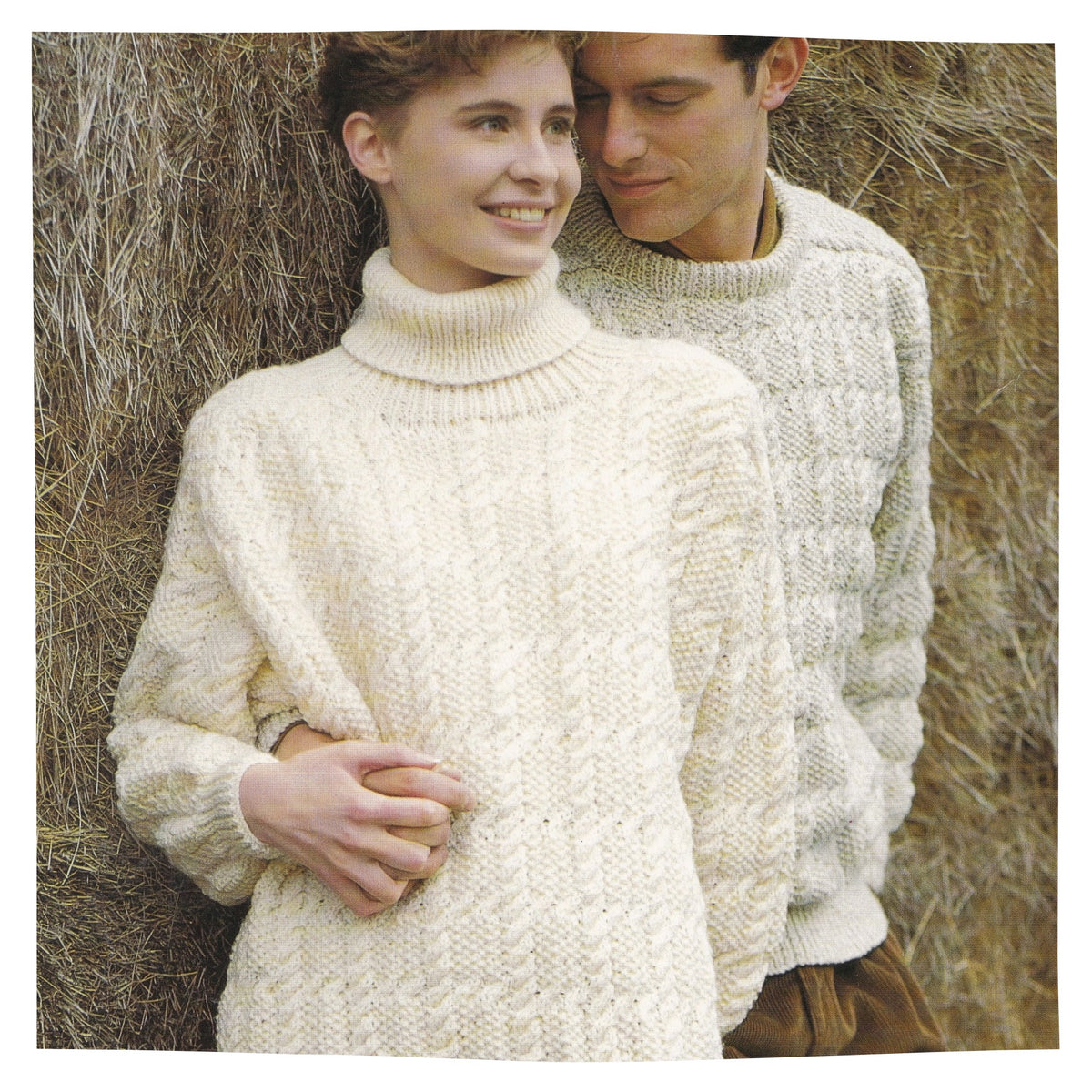 His and Hers Aran Sweater Knitting Pattern PDF