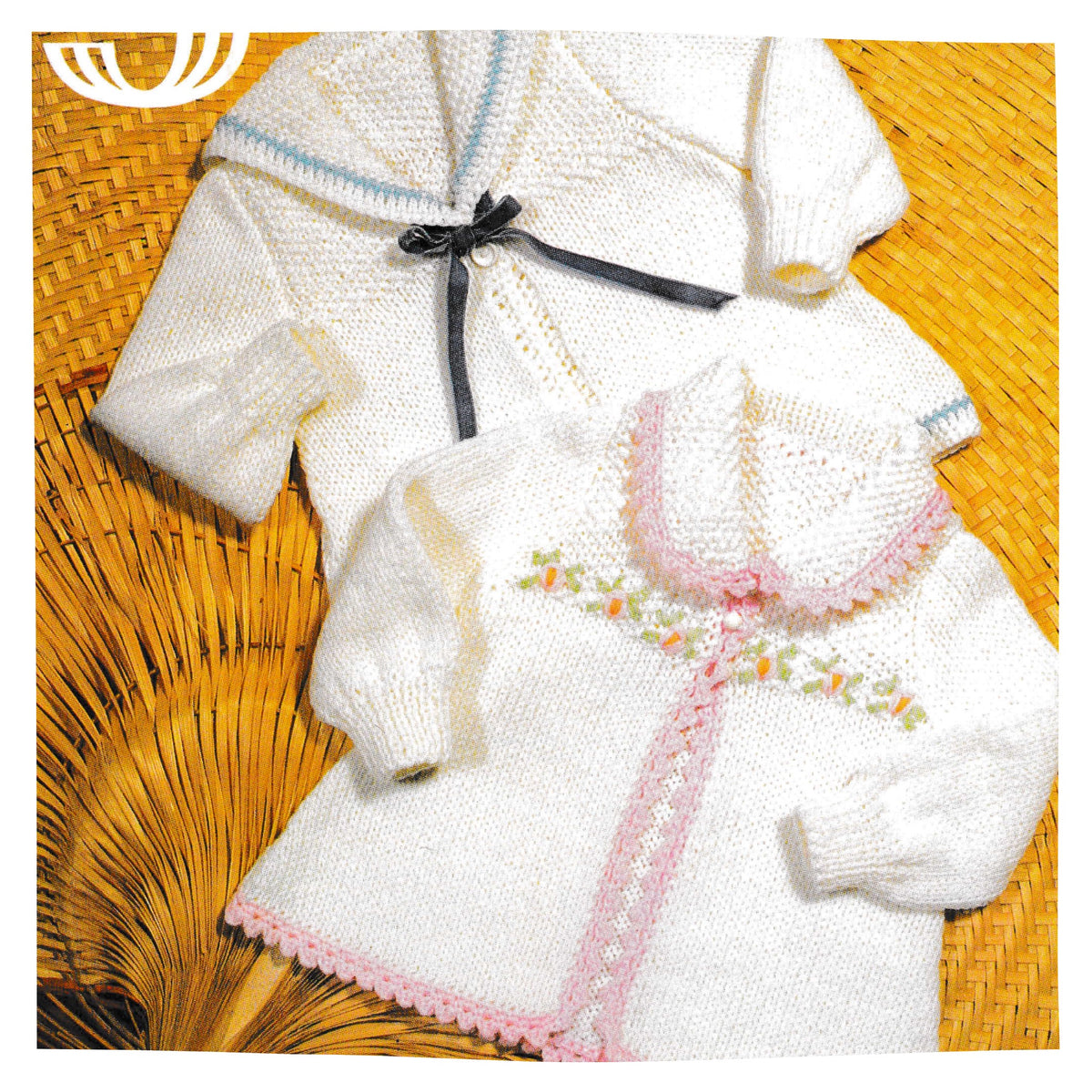 Vintage Knitting Pattern for Baby Matinee Coat Cardigans with Sailor Collar