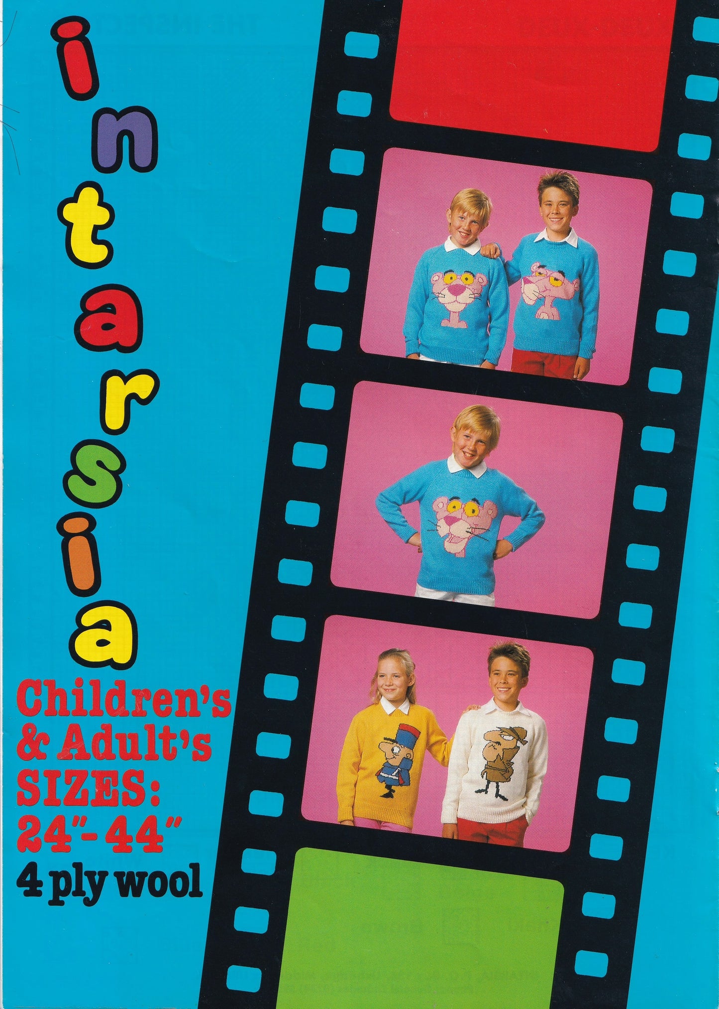 Pink Panther Intarsia Picture Sweaters Knitting Pattern