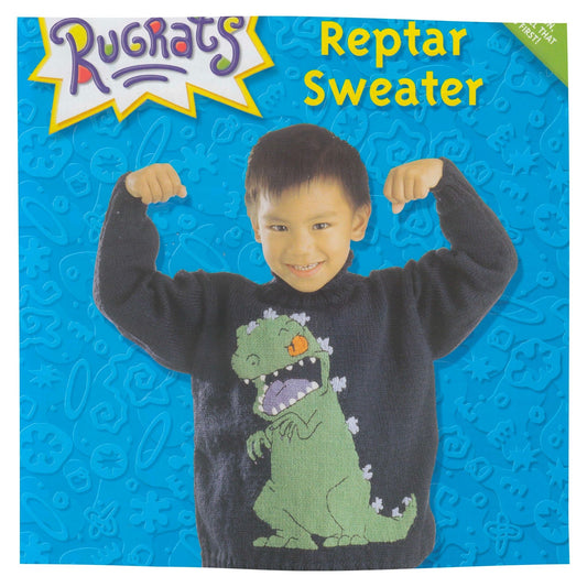 Vintage Knitting Pattern for Reptar Dinosaur Sweater for Children