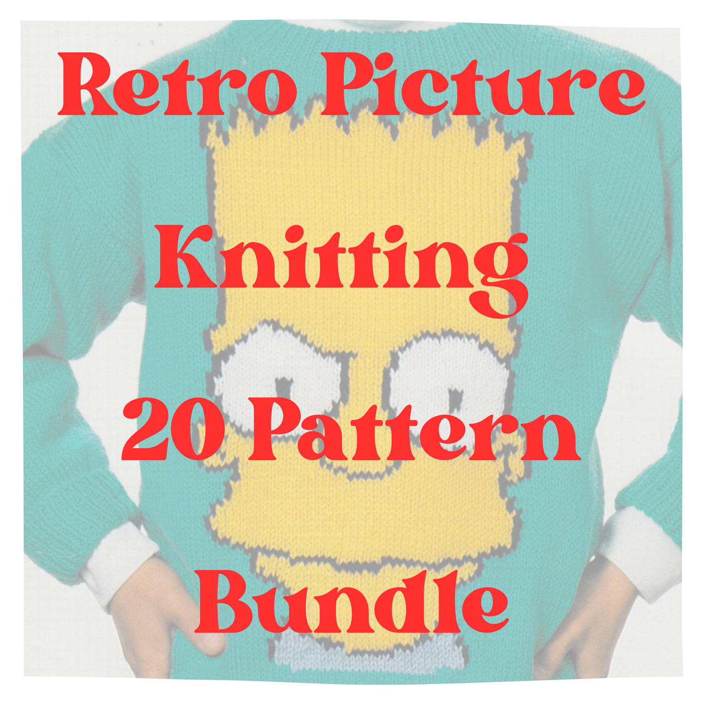 20 Picture Intarsia Character Sweater Vintage Knitting Patterns Bundle