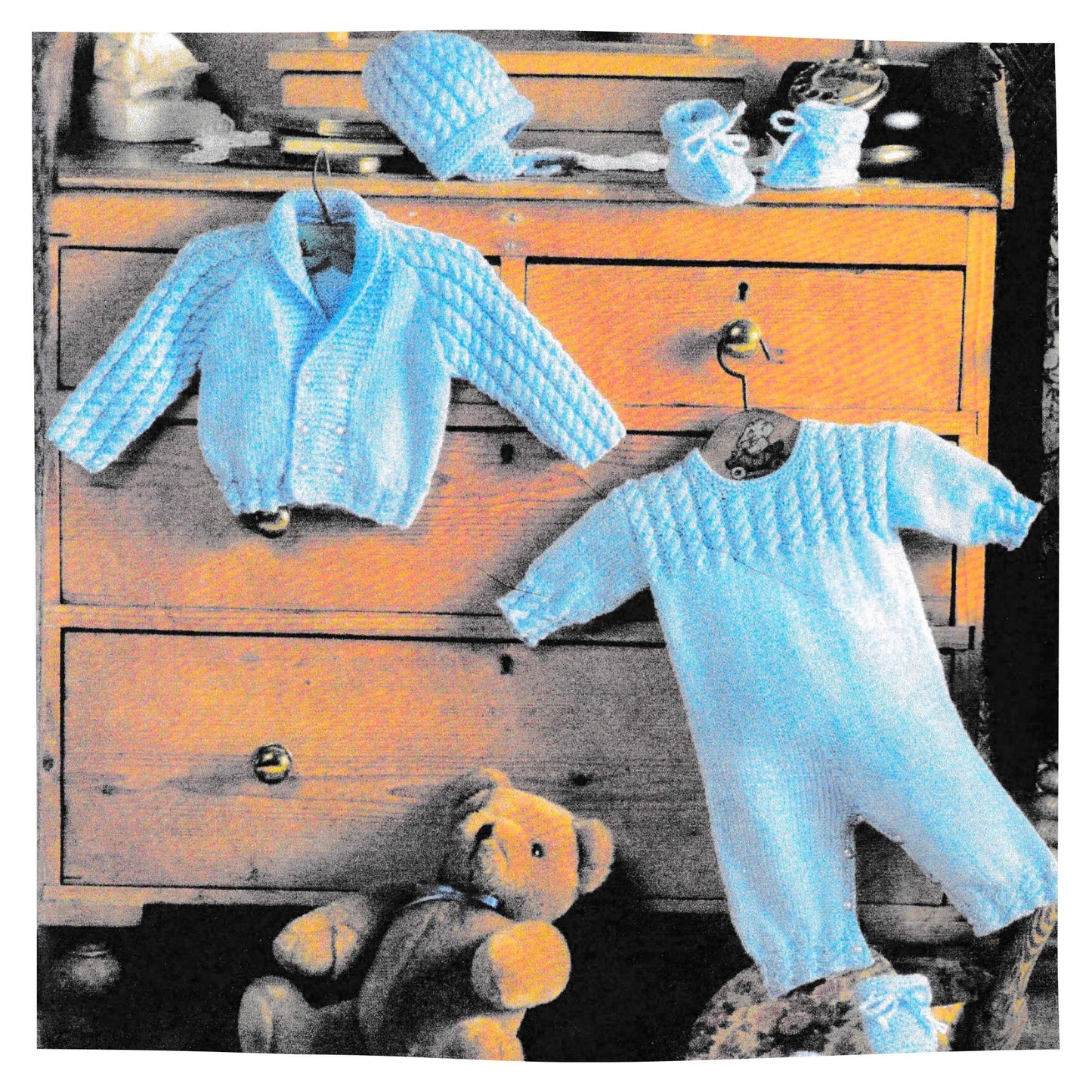 Baby Romper Suit Layette Set Vintage Knitting Pattern