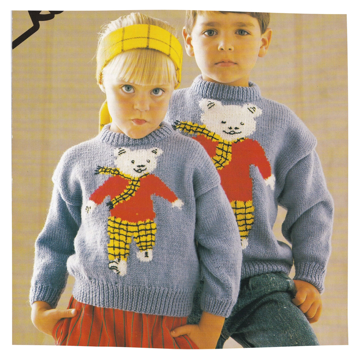 Vintage Knitting Pattern PDF for Rupert Bear Sweater for Children