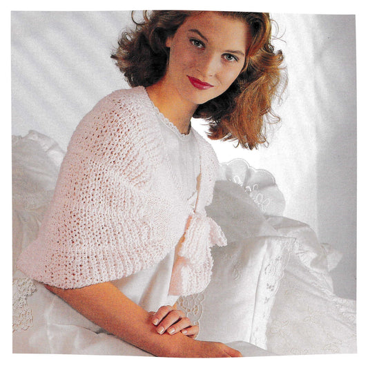 Ladies Shoulder Shawl Vintage Knitting Pattern PDF – DK Yarn Easy Lace