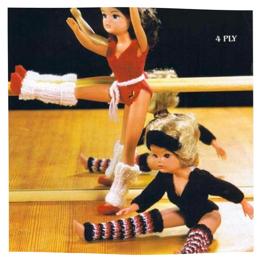 Sindy Exercise Aerobics Outfit Vintage Knitting Pattern PDF – 12 Inch Doll