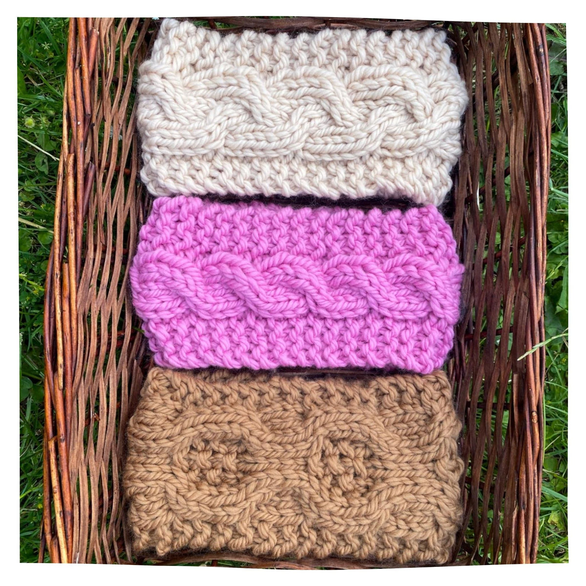 Super Chunky Cable Headbands Knitting Pattern PDF – 3 Designs