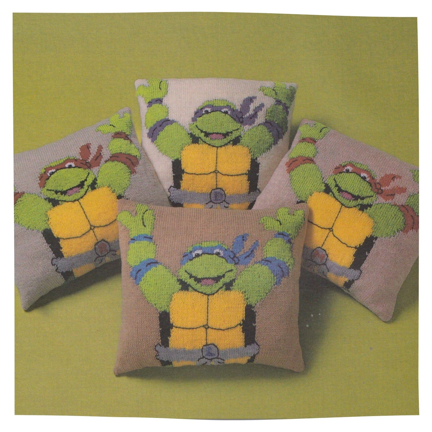Teenage Mutant Ninja Turtles Cushion Cover Knitting Pattern