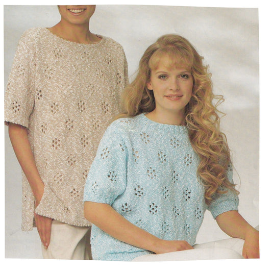 Short Sleeve Tunic Sweater for Women Knitting Pattern
