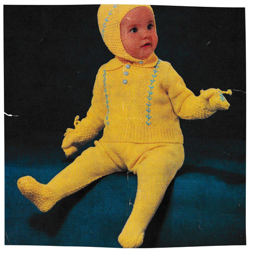 Baby Pram Set Vintage Knitting Pattern