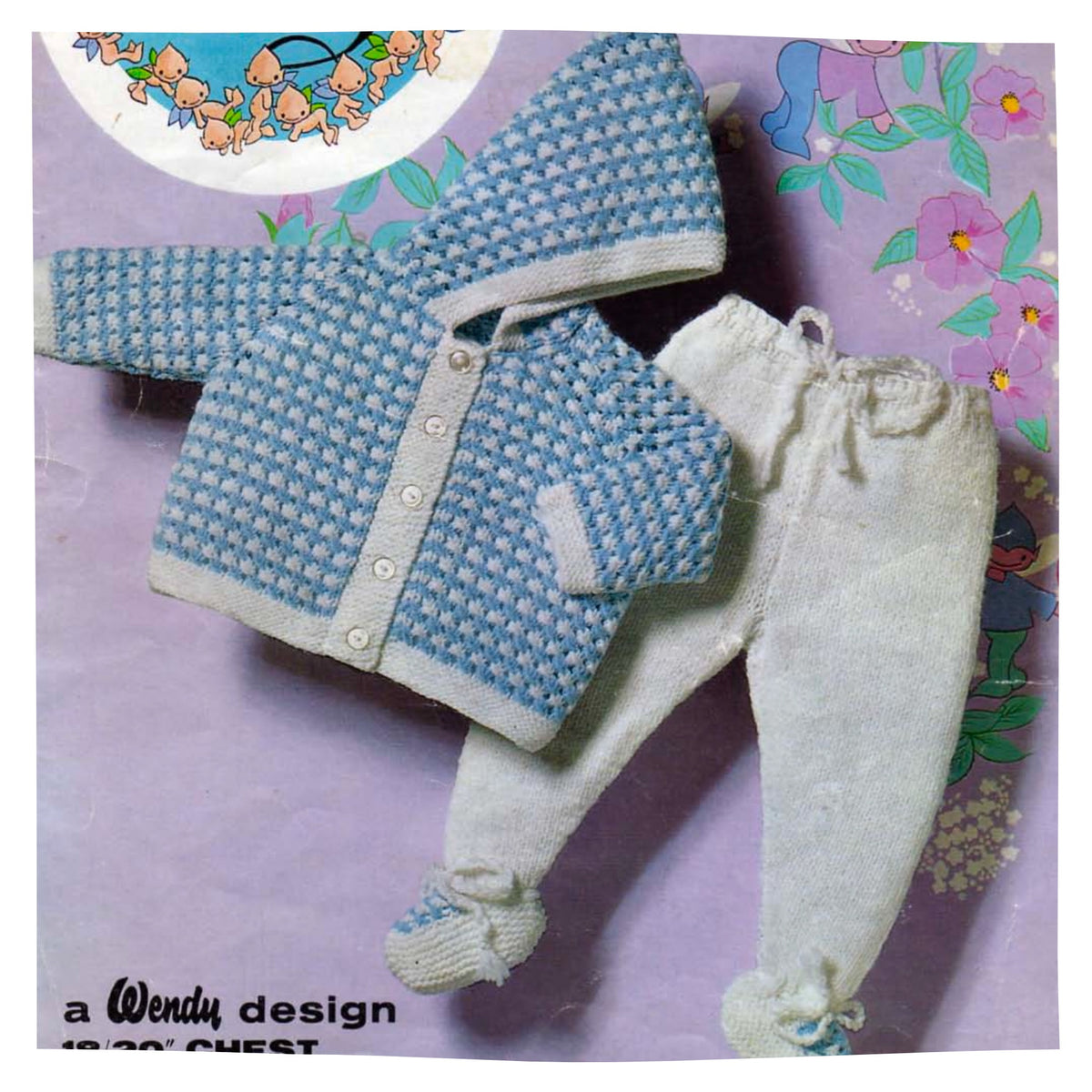 Baby Pram Set Knitting Pattern PDF – Hooded Coat, Leggings and Bootees