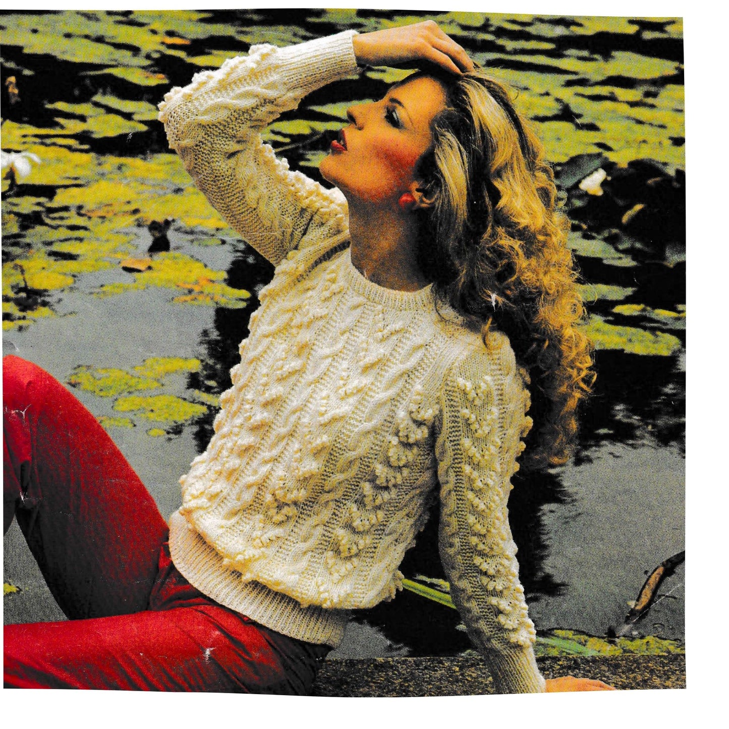 Ladies DK Cable Sweater Vintage Knitting Pattern